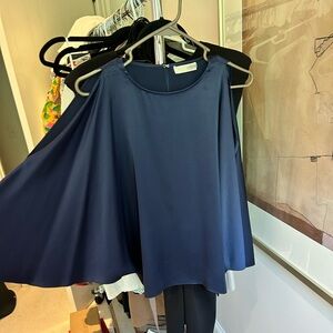 Ramy Brook cold shoulder navy cape top